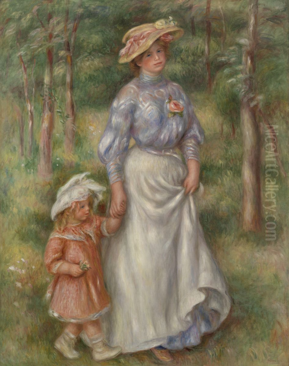 Promenade Oil Painting by Pierre Auguste Renoir