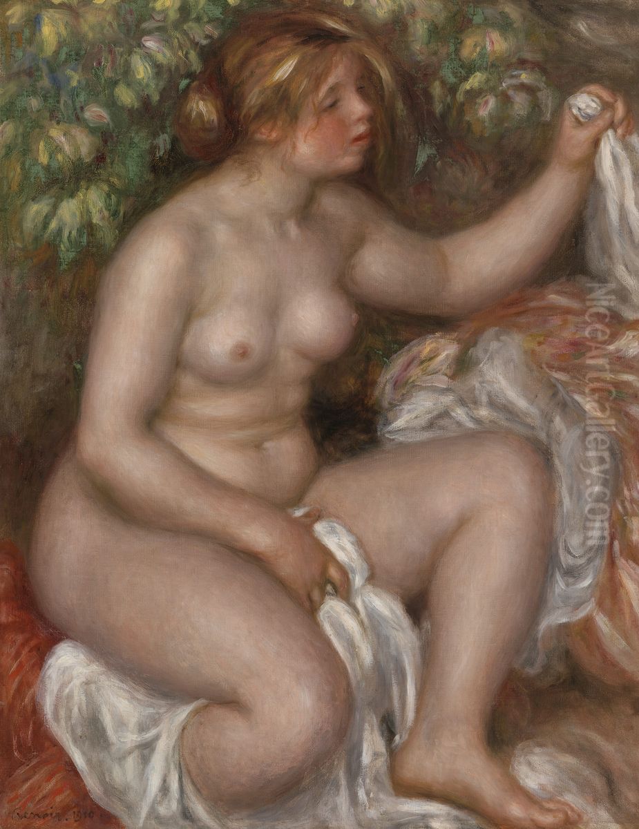 After the Bath (La Sortie du bain) Oil Painting by Pierre Auguste Renoir