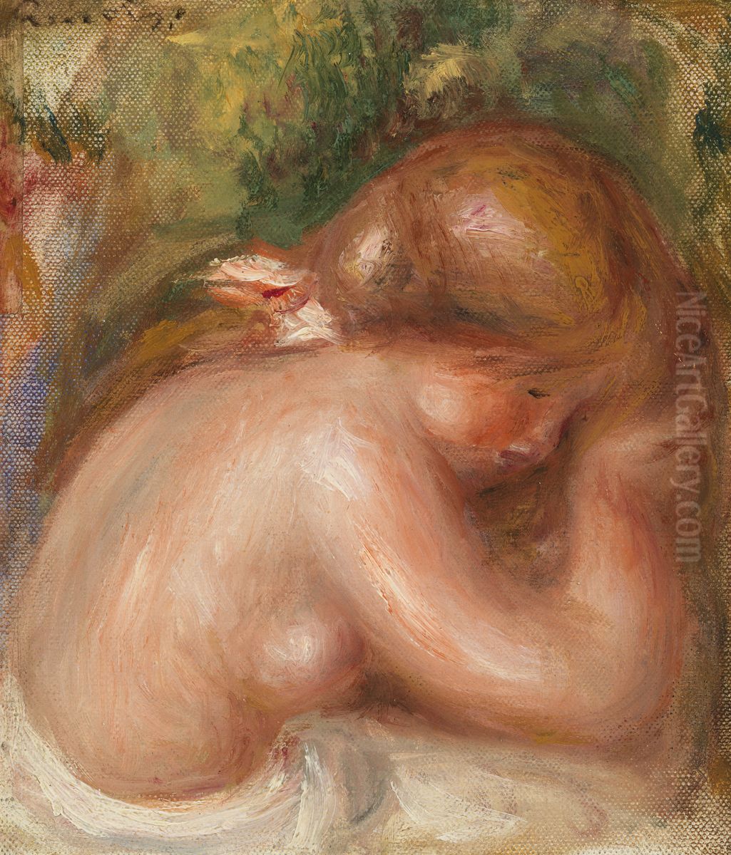 Nude Torso of Young Girl (Torse nu de jeune fille) Oil Painting by Pierre Auguste Renoir