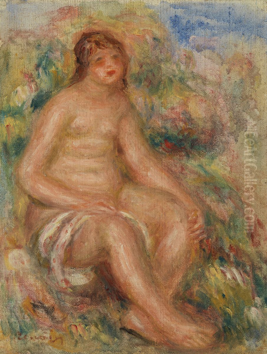 Bather (Baigneuse) Oil Painting by Pierre Auguste Renoir