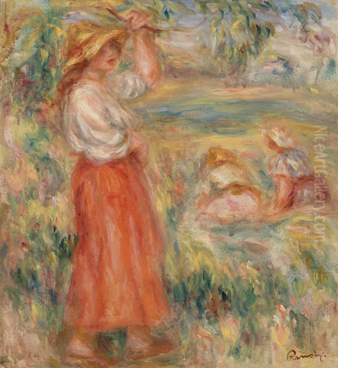 Women in the Fields (Femmes aux champs) Oil Painting by Pierre Auguste Renoir