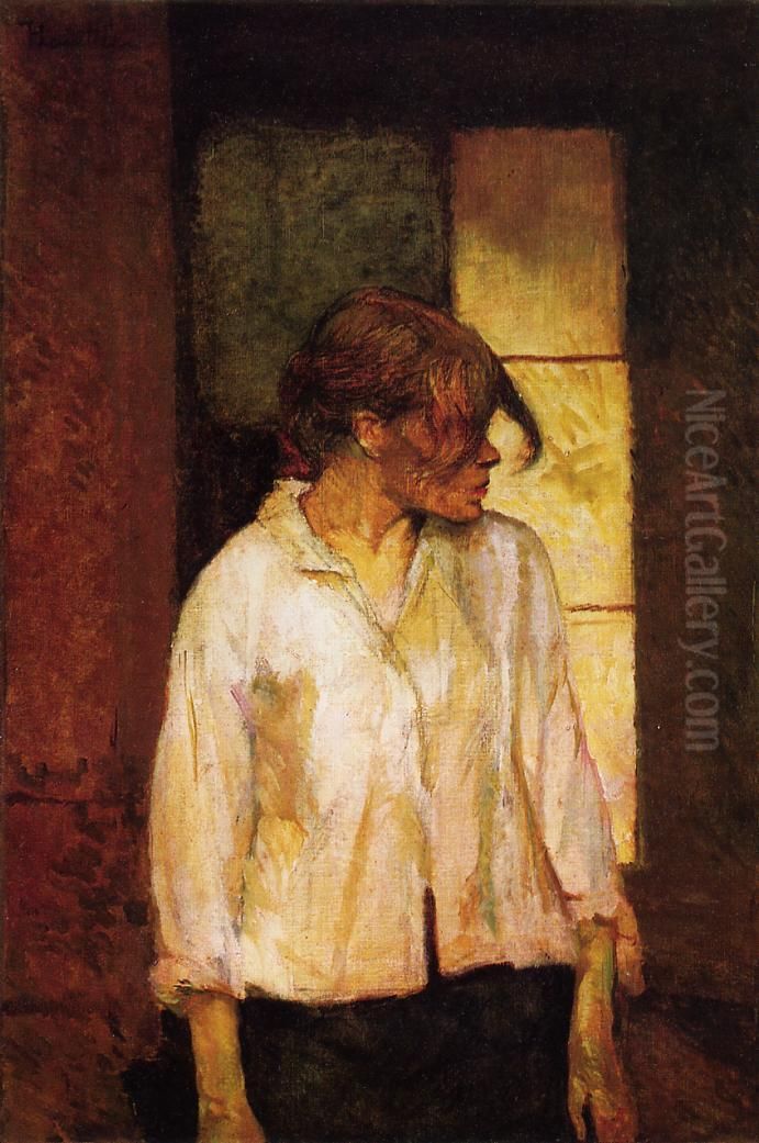 A Montrouge - Rosa la Rouge Oil Painting by Henri De Toulouse-Lautrec