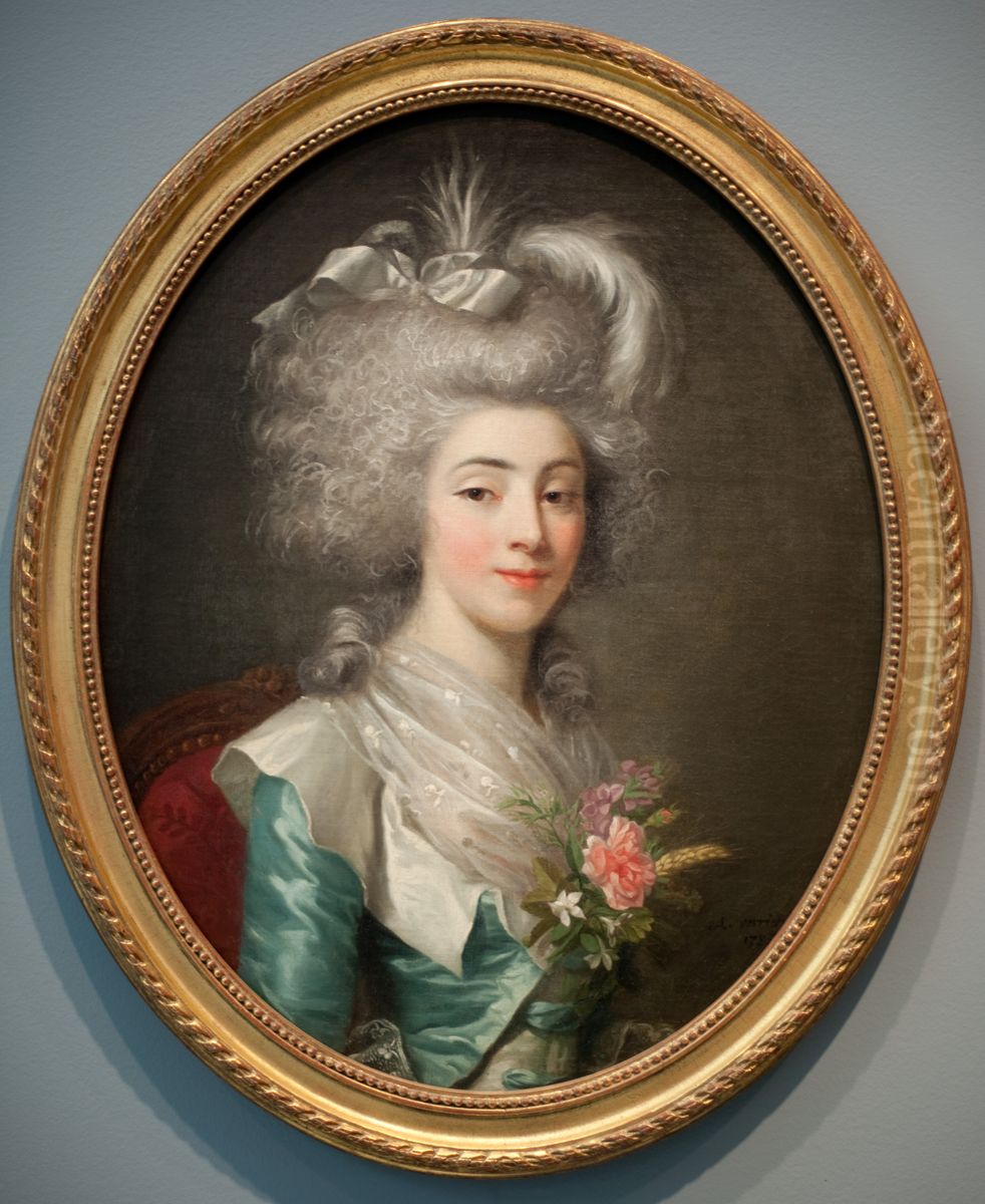 Charlotte Marie de Gasville Oil Painting by Antoine Vestier