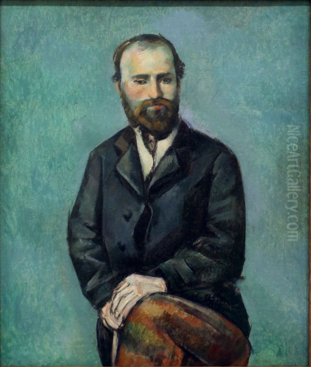Portrait de l'artiste, d'apres une photographie Oil Painting by Paul Cezanne
