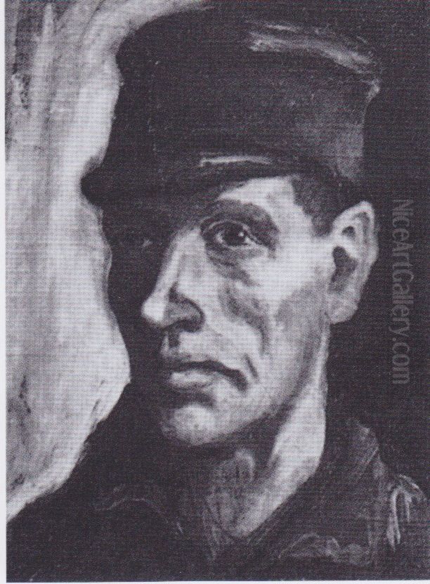 Head of a peasant in a cap Oil Painting by Vincent Van Gogh