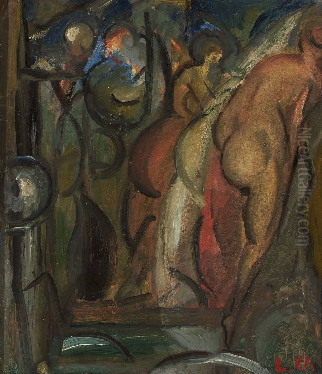 Bathers Oil Painting by Leon Chwistek