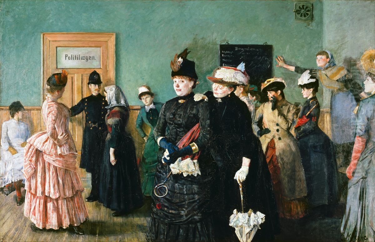 Albertine to see the Police Surgeon Oil Painting by Christian Krohg