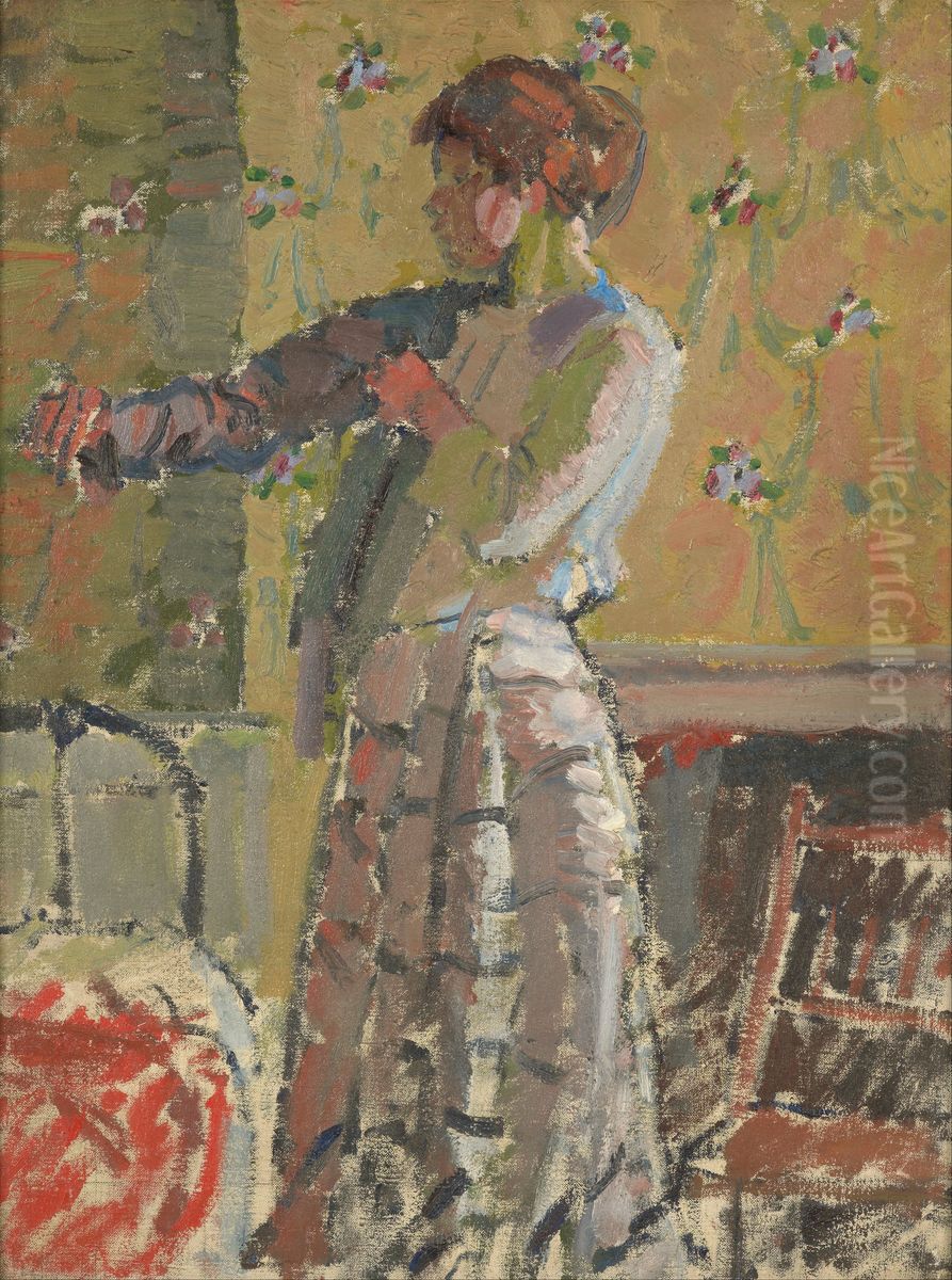 Girl dressing Oil Painting by Harold Gilman