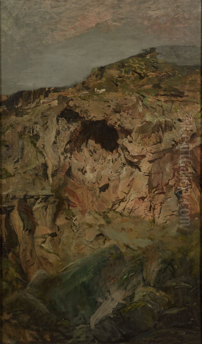 Rock study, Sumner Oil Painting by Petrus van der Velden