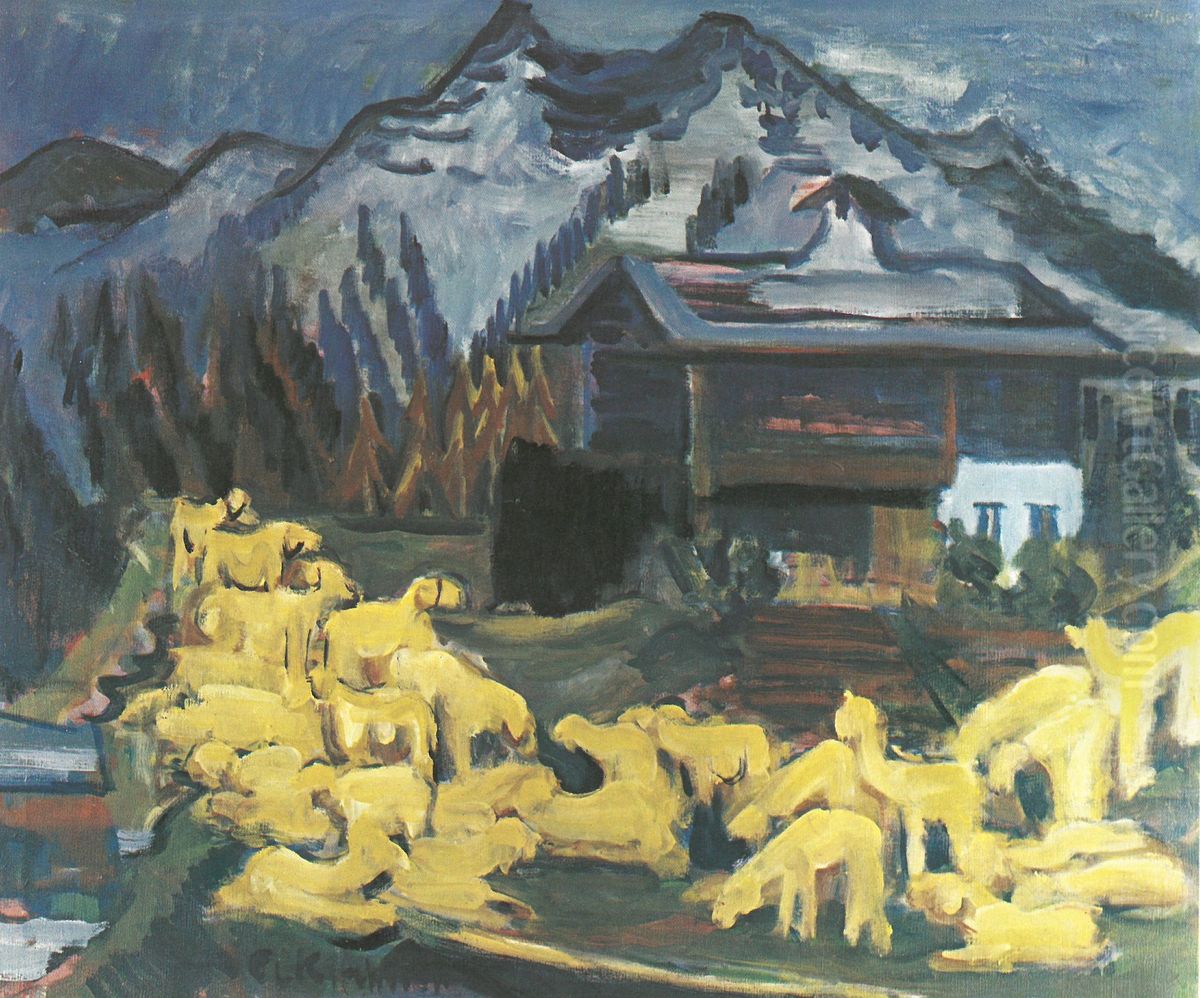 Schafherde Oil Painting by Ernst Ludwig Kirchner