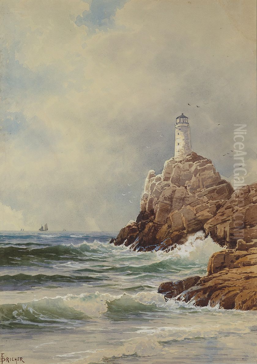 Lighthouse Oil Painting by Alfred Thompson Bricher