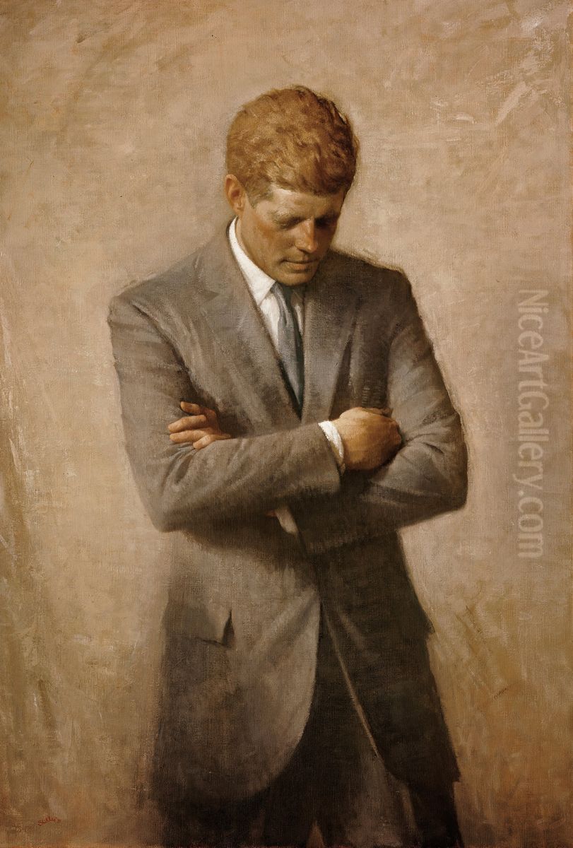 John Fitzgerald Kennedy Oil Painting by Aaron Shikler