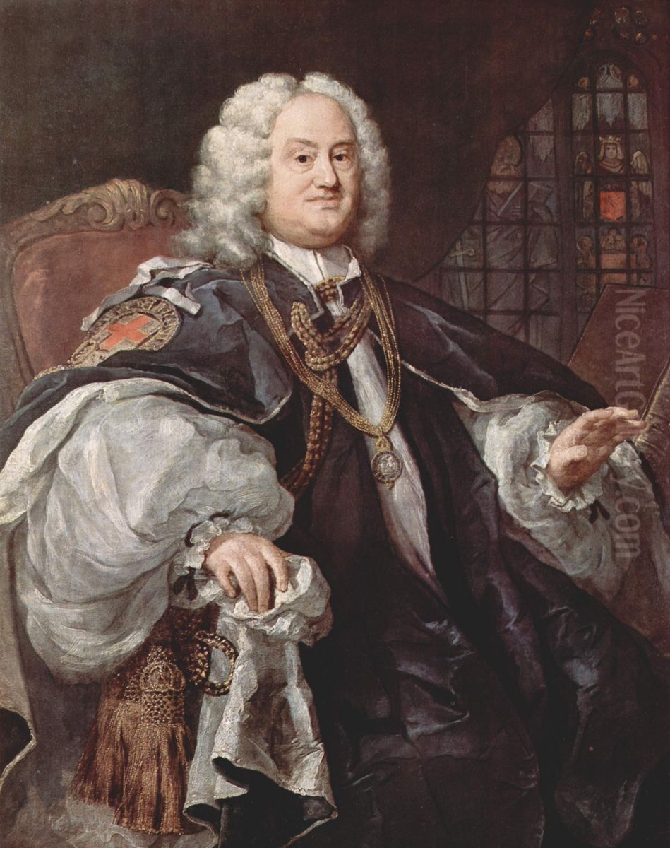 Portrat des BischofsBenjamin Hoadly Oil Painting by William Hogarth