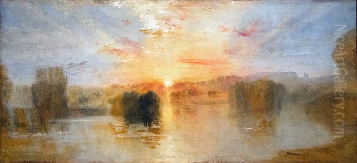 The Lake, Petworth, Sunset; Sample Study Oil Painting by J. M. W. Turner