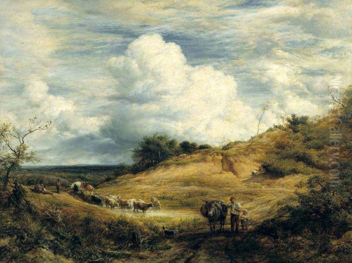 The Sandpits Oil Painting by John Linnell