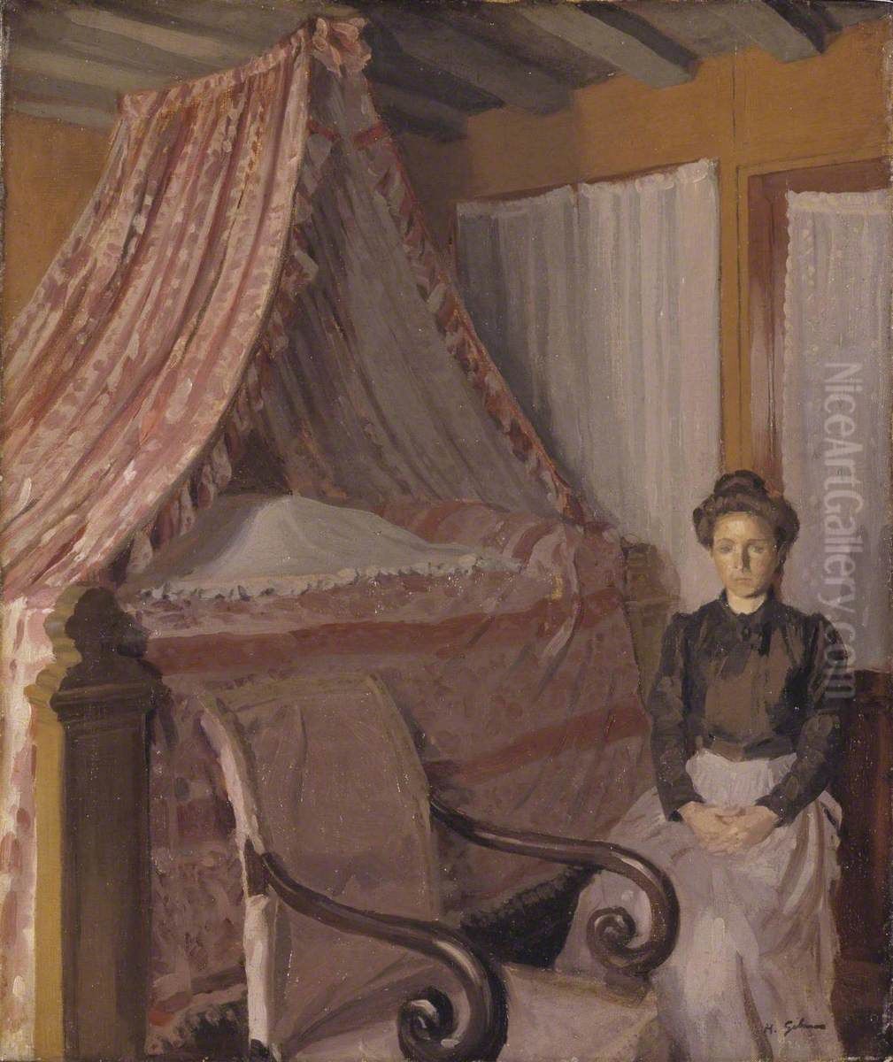 French Interior Oil Painting by Harold Gilman