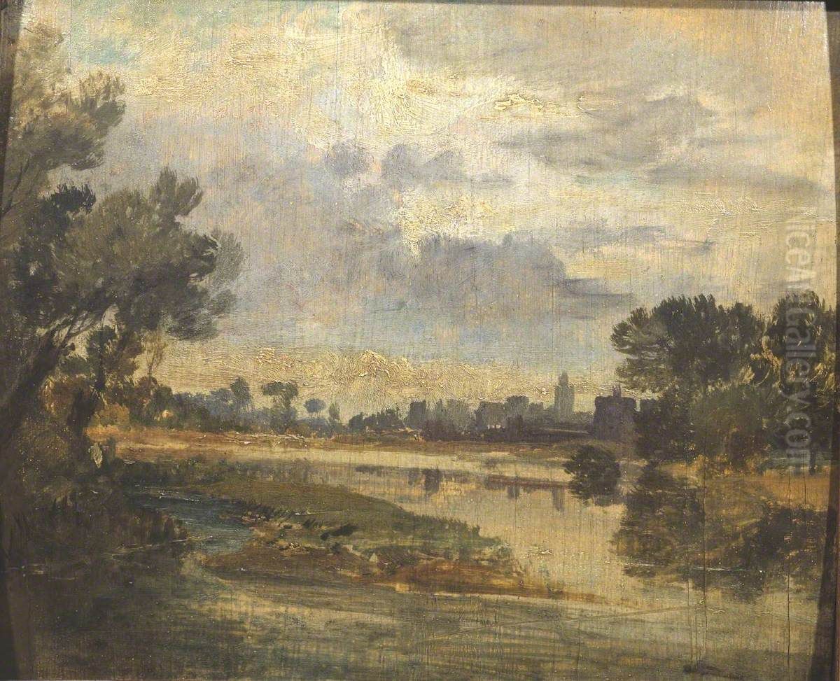 On the Thames (?) Oil Painting by J. M. W. Turner