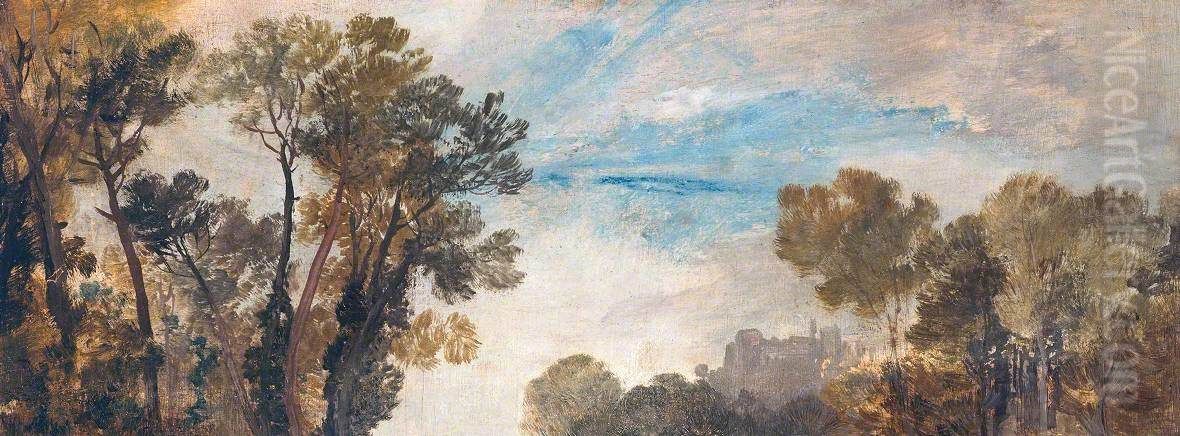 Tree Tops and Sky, Guildford Castle(?), Evening Oil Painting by J. M. W. Turner