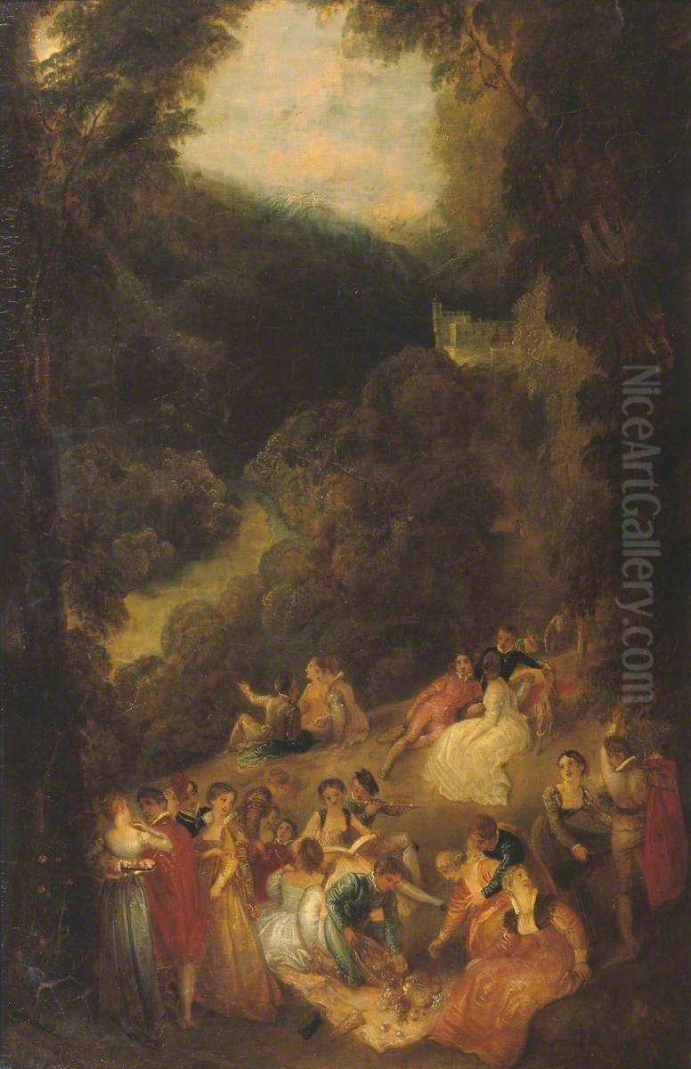 Sans Souci Oil Painting by Thomas Stothard