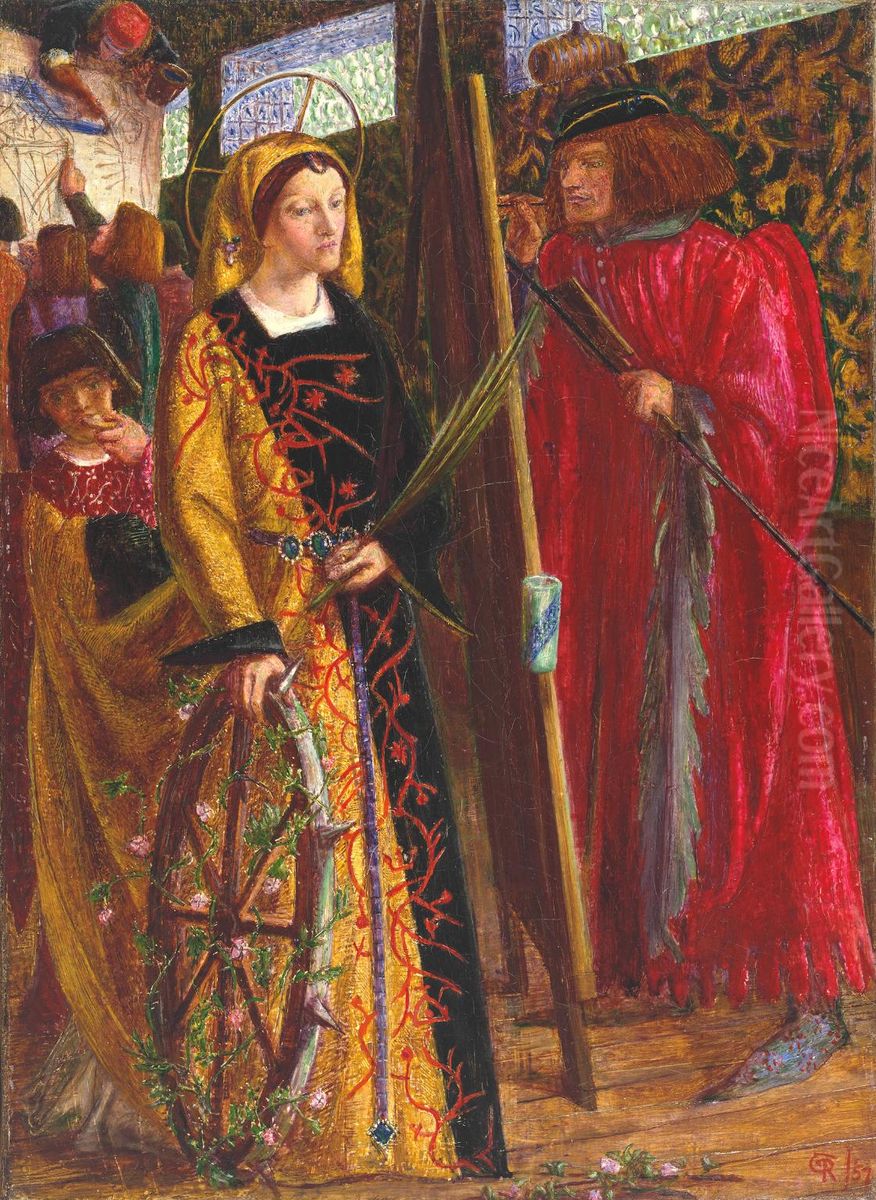 Saint Catherine Oil Painting by Dante Gabriel Rossetti
