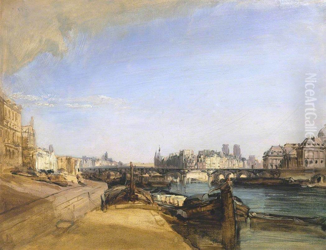 The Pont des Arts, Paris Oil Painting by Richard Parkes Bonington