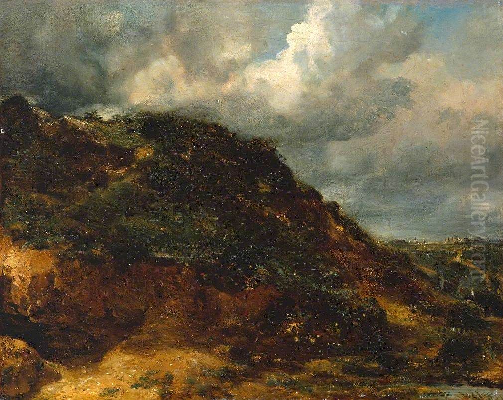 A Bank on Hampstead Heath Oil Painting by John Constable