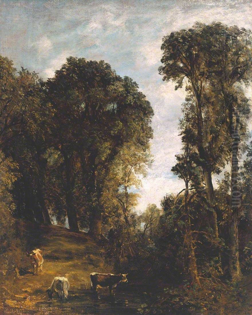 Trees at Hampstead Oil Painting by John Constable