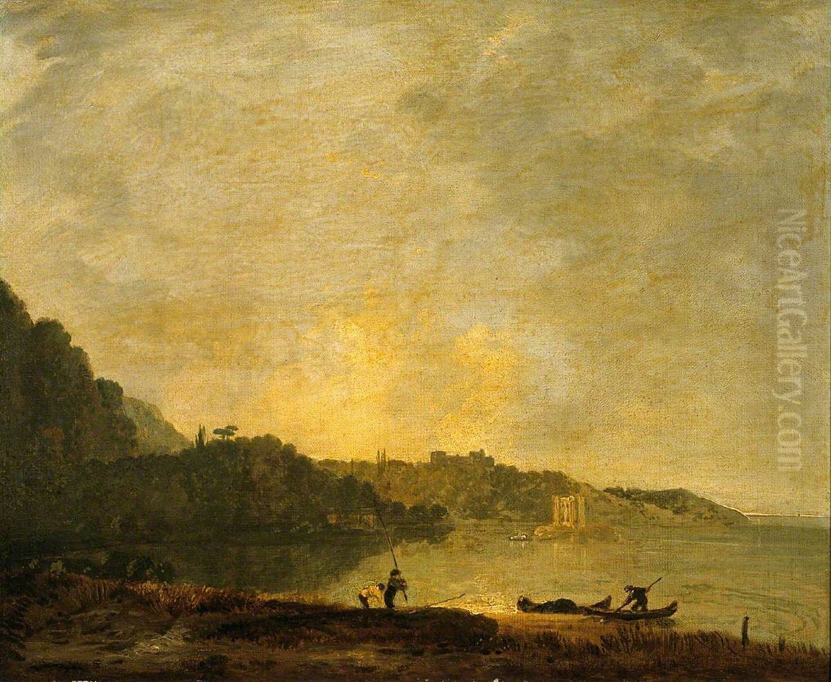 Baths of Ischia, near Naples Oil Painting by Richard Wilson