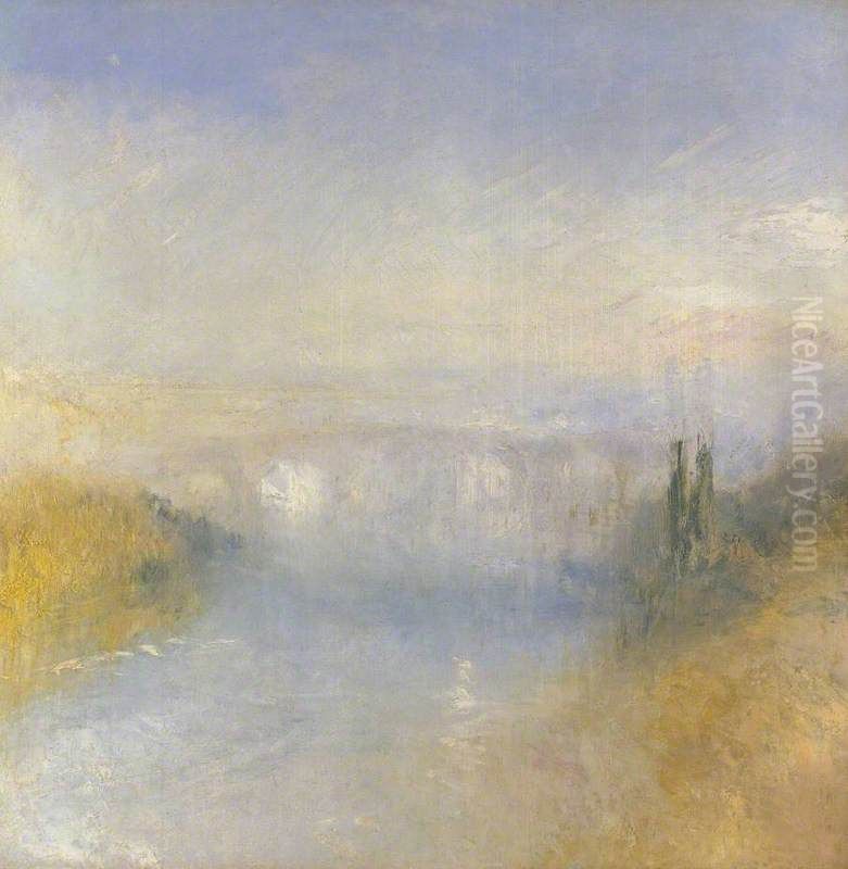 A River Seen from a Hill Oil Painting by J. M. W. Turner