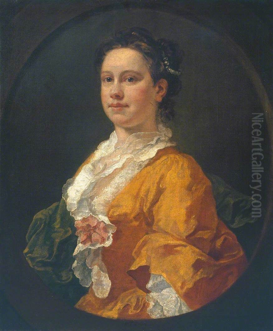 Mrs Salter Oil Painting by William Hogarth