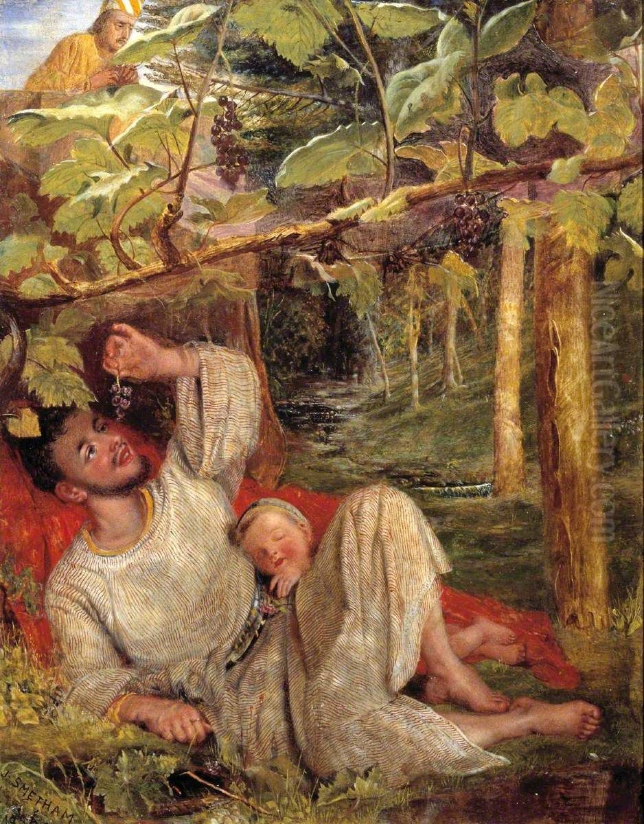 Naboth in his Vineyard Oil Painting by James Smetham