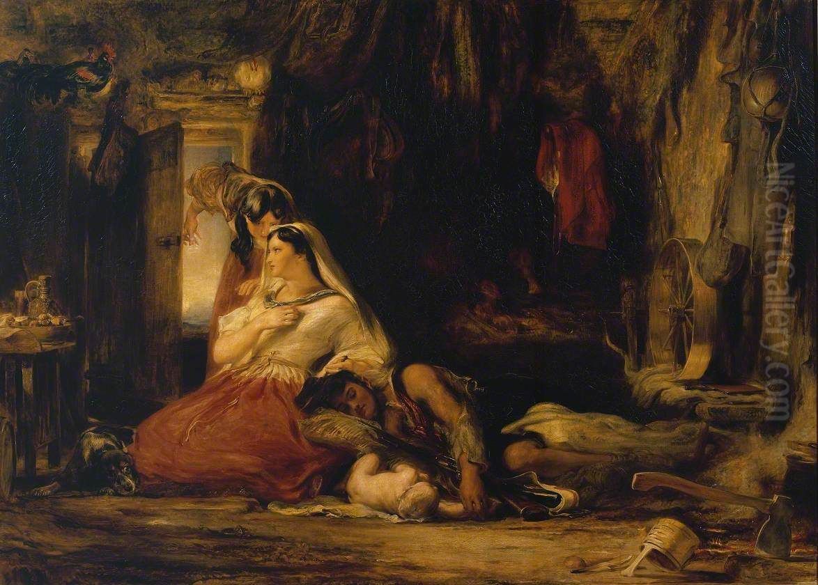 The Peep-o'-Day Boys' Cabin, in the West of Ireland Oil Painting by David Wilkie