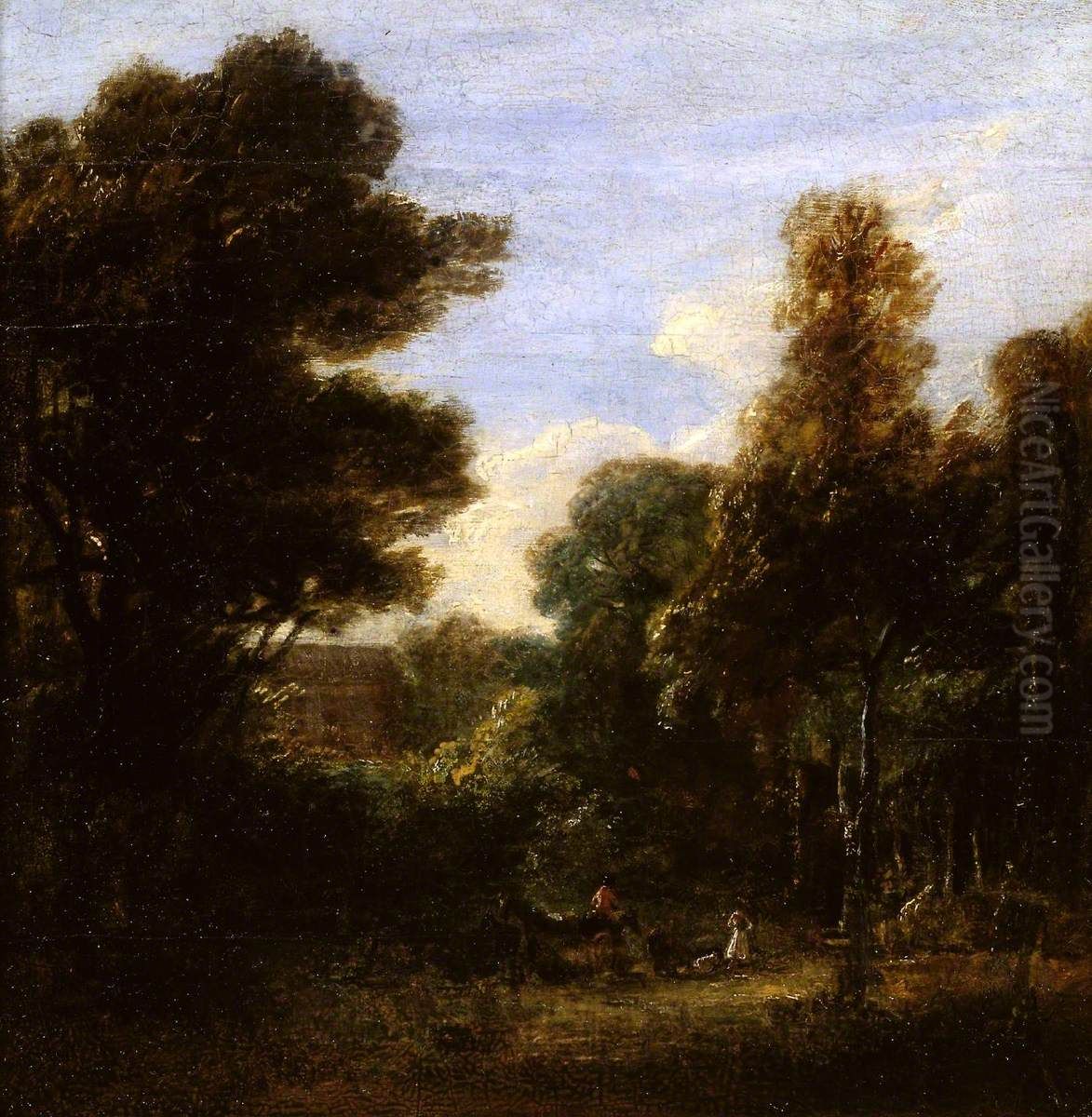A Woody Landscape Oil Painting by David Wilkie