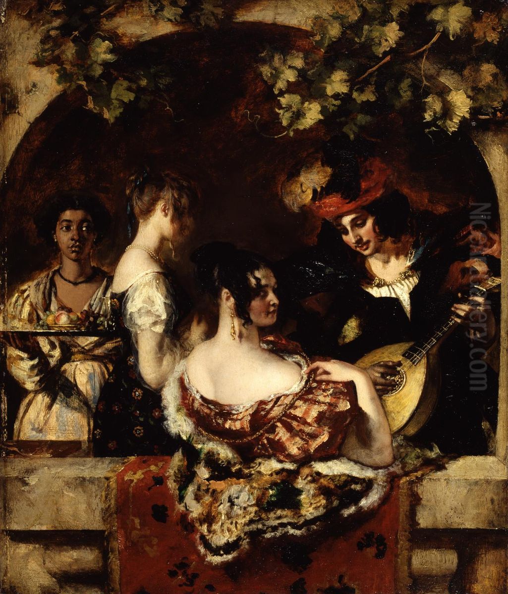 The Lute Player Oil Painting by William Etty
