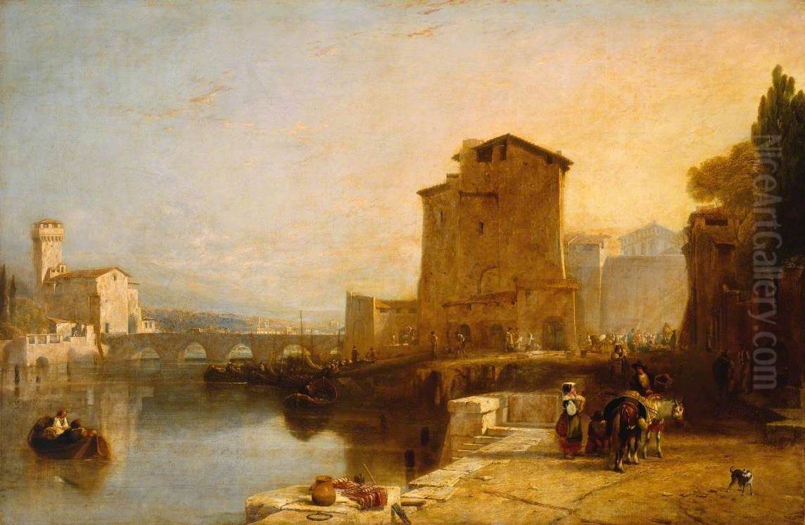 Entrance to Pisa from Leghorn Oil Painting by Augustus Wall Callcott