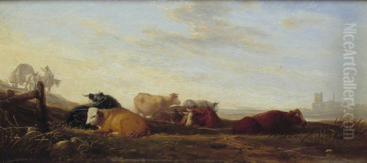 Dutch Landscape with Cattle Oil Painting by Augustus Wall Callcott