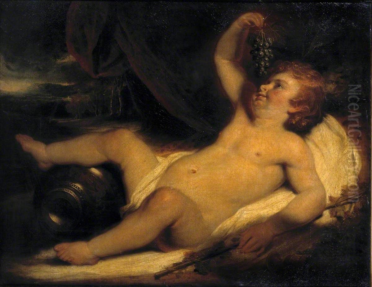A Young Bacchus Oil Painting by Martin Archer Shee