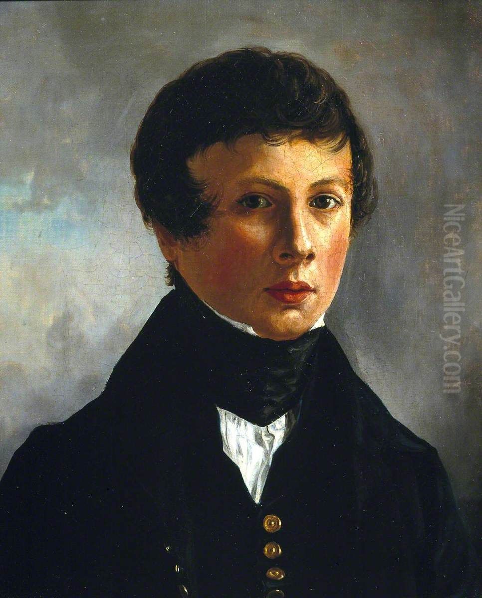 Self-Portrait at the Age of 14 Oil Painting by Alfred Stevens