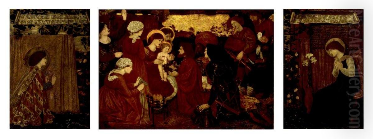 The Annunciation and the Adoration of the Magi Oil Painting by Edward Burne-Jones