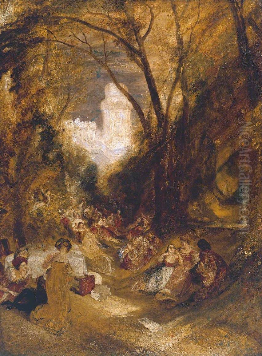 Boccaccio Relating the Tale of the Bird-Cage Oil Painting by J. M. W. Turner