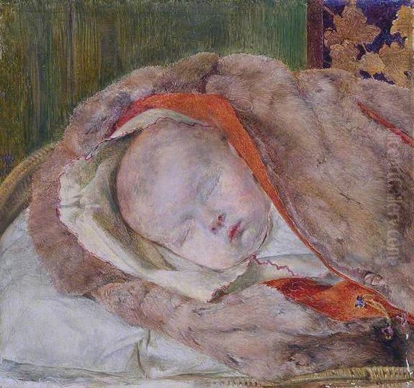 Study of a Dead Child, the Artist's Son Oil Painting by William Lindsay Windus