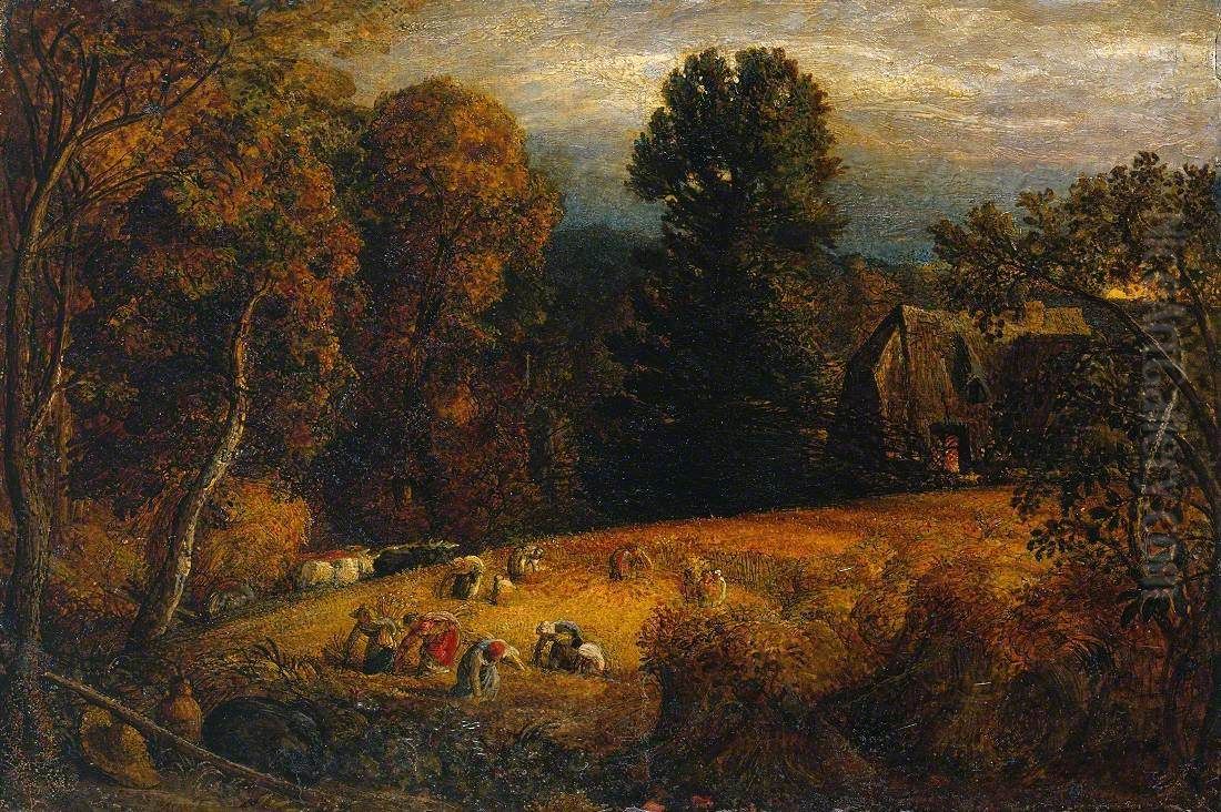 The Gleaning Field Oil Painting by Samuel Palmer