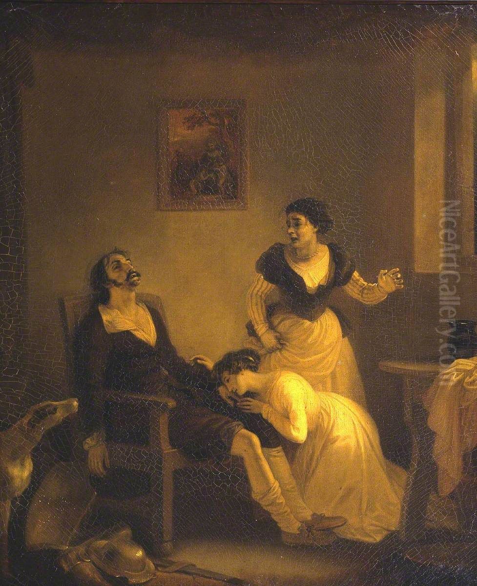 Don Quixote at Home, after the Termination of his Second Sally Oil Painting by Robert Smirke