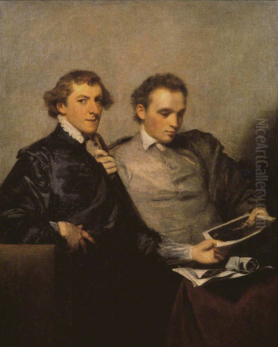 Mr Huddesford and Mr Bampfylde Oil Painting by Of Sir Joshua Reynolds