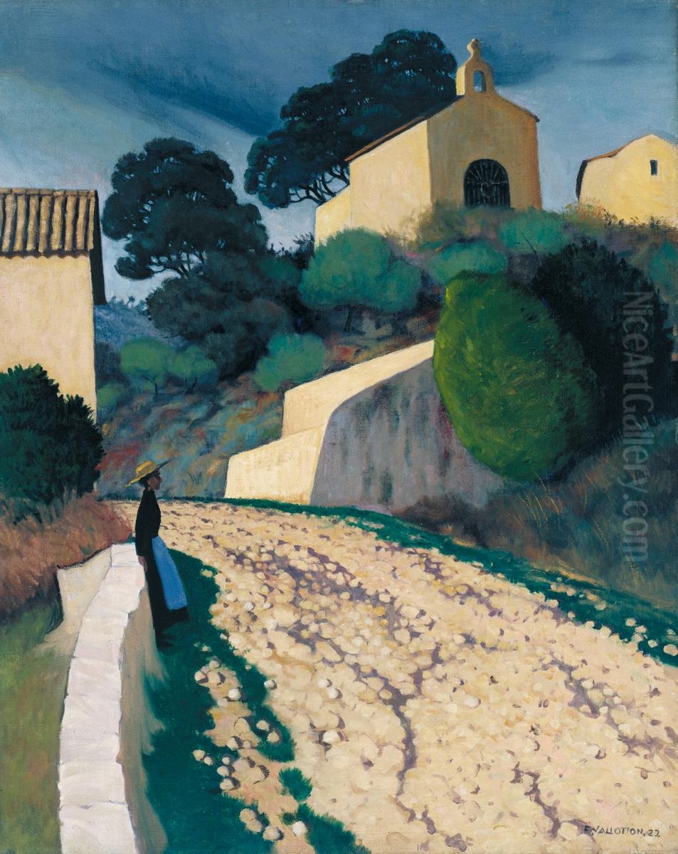 Route a Saint-Paul-de-Vence Oil Painting by Felix Vallotton
