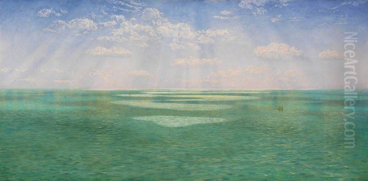 The British Channel Seen from the Dorsetshire Cliffs Oil Painting by John Brett