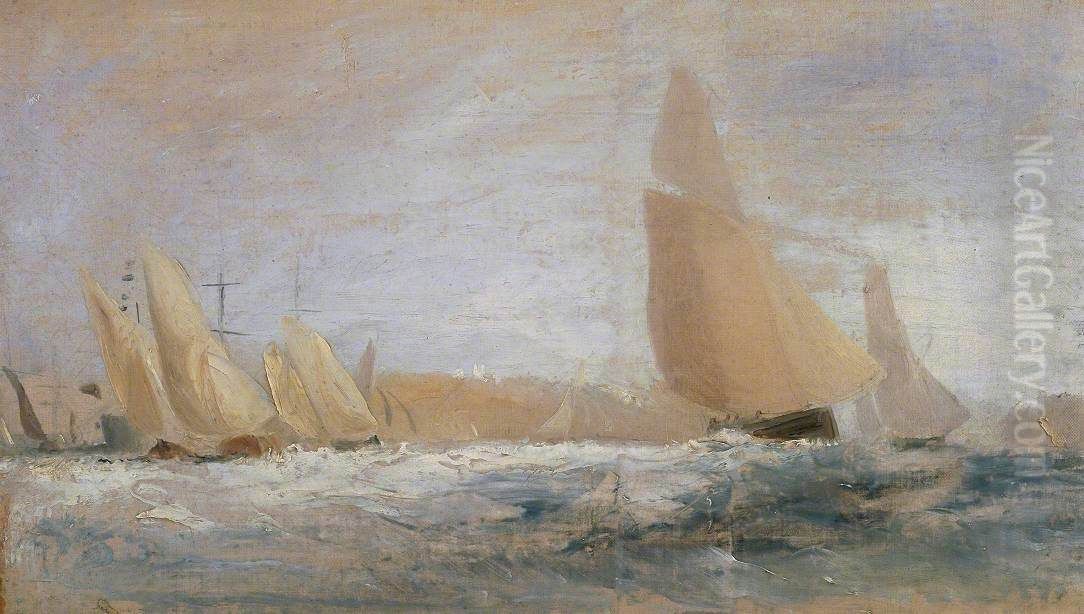 Sketch for 'East Cowes Castle, the Regatta Beating to Windward' No. 1 Oil Painting by J. M. W. Turner