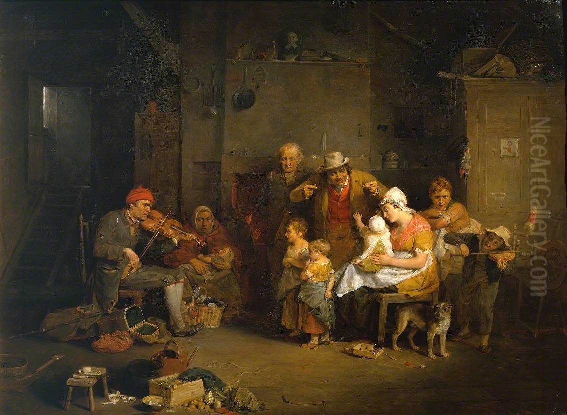The Blind Fiddler Oil Painting by David Wilkie