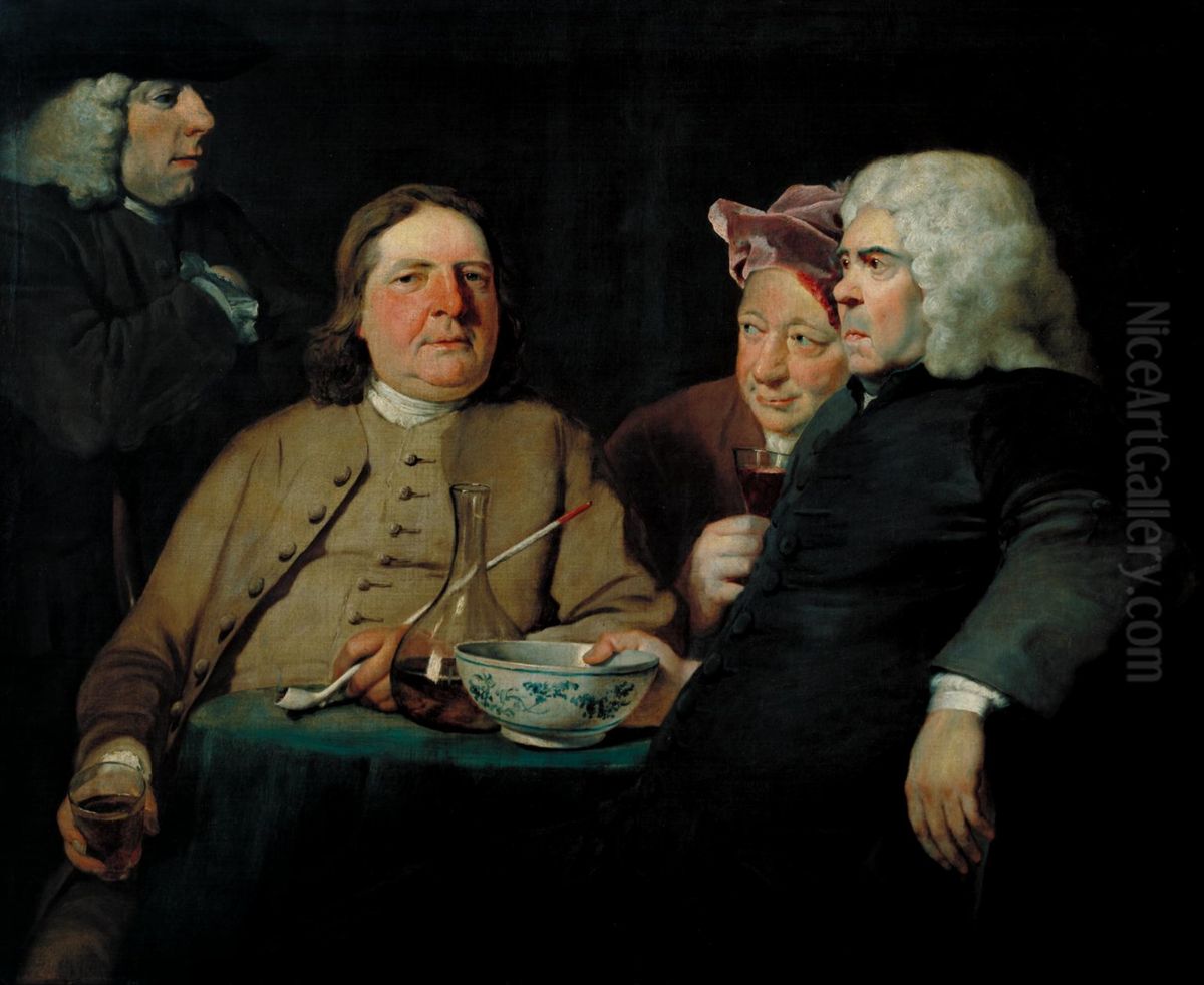 Mr Oldham and his Guests Oil Painting by Joseph Highmore