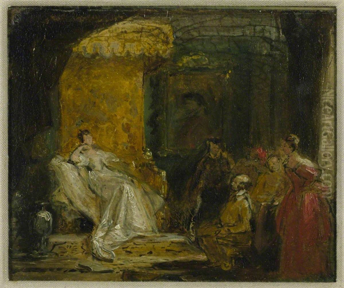 Sketch for 'Sancho Panza in the Apartment of the Duchess' Oil Painting by Charles Robert Leslie